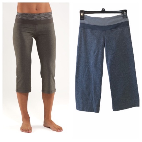 lululemon athletica Pants - Lululemon Athletica Grey Groove Crop Yoga Pants Size 4